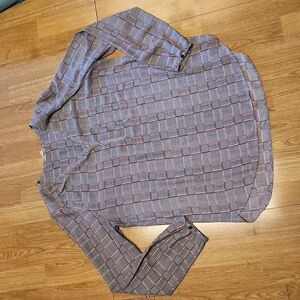 Pleione red/black plaid blouse sz medium